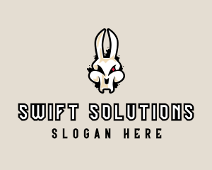 Graffiti Skeleton Gaming Rabbit logo design