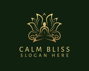 Golden Lotus Meditation logo design