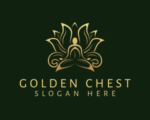 Golden Lotus Meditation logo design