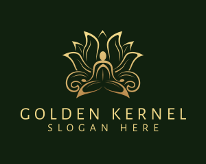 Golden Lotus Meditation logo design