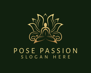 Golden Lotus Meditation logo design