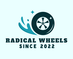 Water Car Wash Wheel logo design