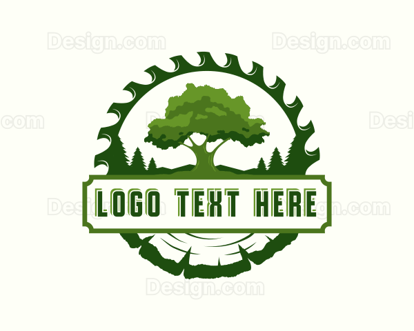 Sawmill Lumberjack Woodwork Logo