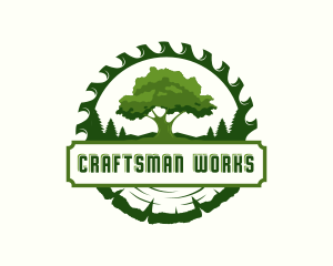 Sawmill Lumberjack Woodwork logo design