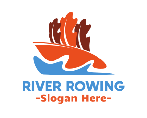 Leaf Boat Sailing logo design