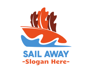 Leaf Boat Sailing logo design