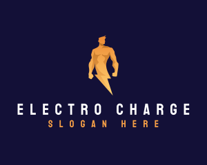 Human Electric Bolt logo design