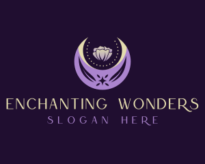 Mystical Floral Moon logo design