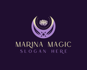 Mystical Floral Moon logo design