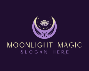 Mystical Floral Moon logo design