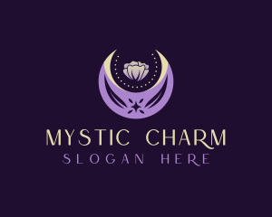 Mystical Floral Moon logo design