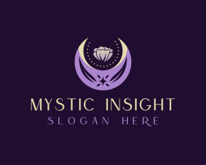 Mystical Floral Moon logo design