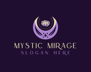 Mystical Floral Moon logo design