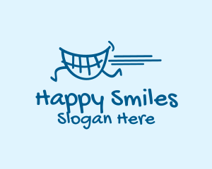 Running Teeth Smile  logo design