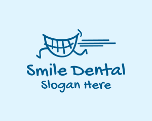 Running Teeth Smile  logo design