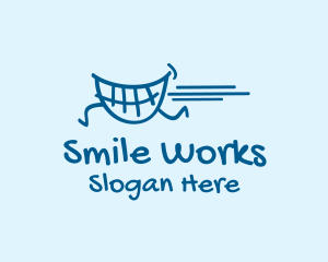 Running Teeth Smile  logo design