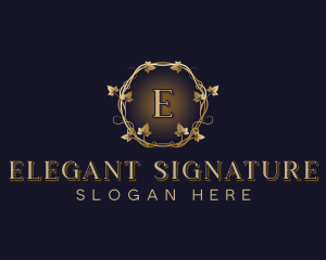 Elegant Leaf Vine logo design