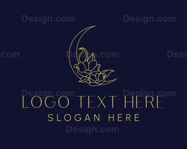 Decorative Moon Flower Logo