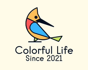 Colorful Woodpecker Bird logo design