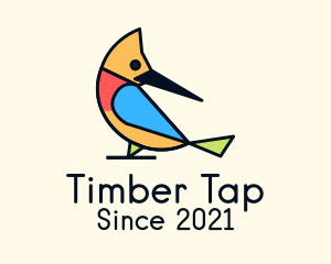 Colorful Woodpecker Bird logo