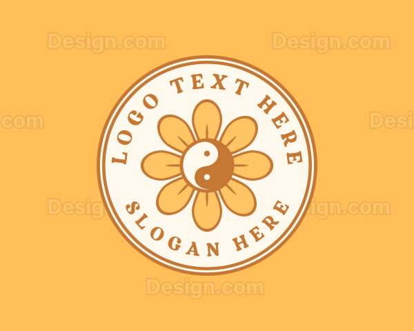 Yin Yang Flower Logo