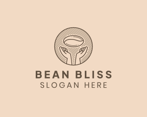 Hand Coffee Bean Cafe logo design