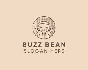 Hand Coffee Bean Cafe logo design