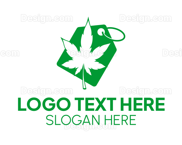 Marijuana Leaf Tag Logo