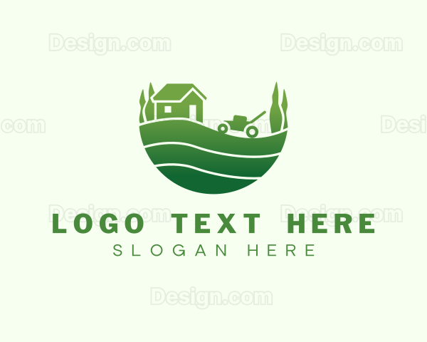 Yard Lawn Mower Landscaping Logo