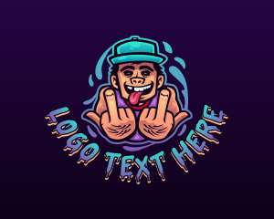 Cool Gangster Middle Finger logo