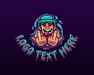 Cool Gangster Middle Finger logo