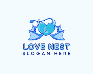 Heart Devil Love logo design