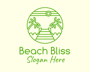 Palm Tree Beach Tourism logo design