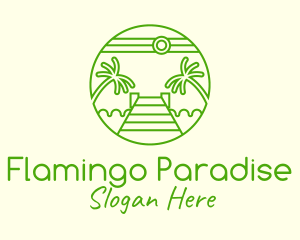 Palm Tree Beach Tourism logo design