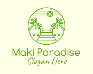 Palm Tree Beach Tourism logo design