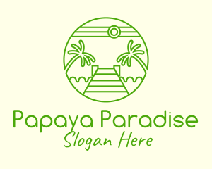 Palm Tree Beach Tourism logo design