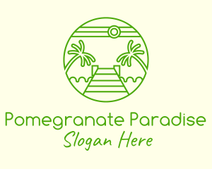 Palm Tree Beach Tourism logo design