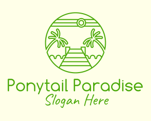 Palm Tree Beach Tourism logo design