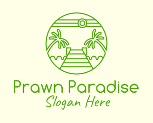 Palm Tree Beach Tourism logo design