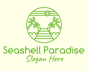 Palm Tree Beach Tourism logo design