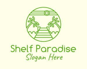 Palm Tree Beach Tourism logo design