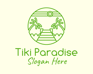 Palm Tree Beach Tourism logo design