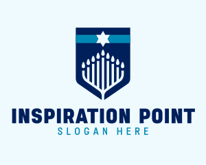 Jewish Worship Menorah logo