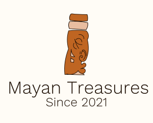 Brown Mayan Statue logo