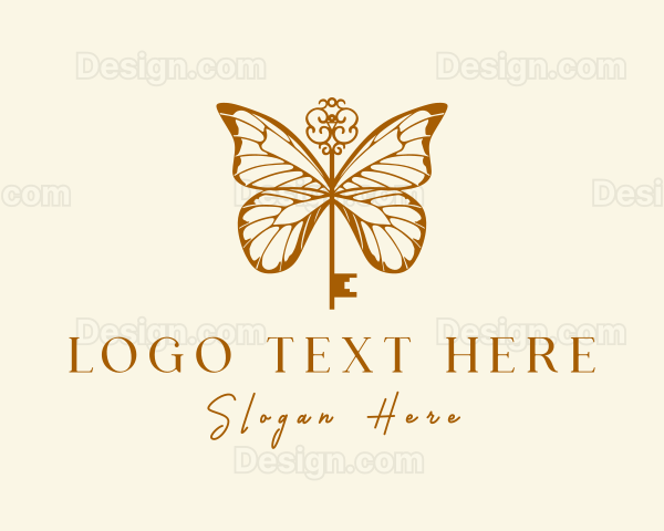 Golden Butterfly Key Logo