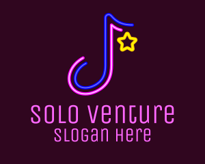Neon Musical Note logo