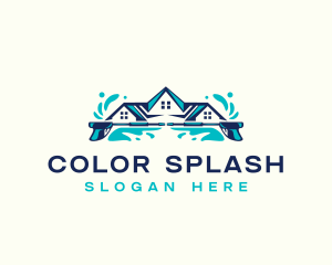 Power Wash Roof Splash logo design