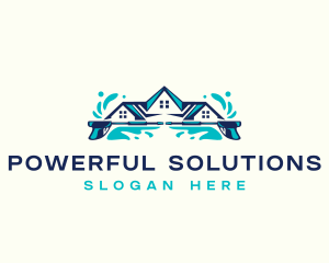 Power Wash Roof Splash logo design