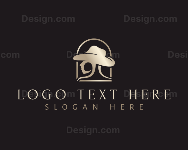 Elegant Cowgirl Model Logo