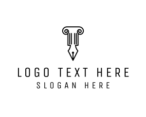 Law Colum Pen Nib logo design
